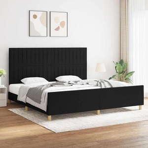 vidaXL, vidaXL Bettgestell mit Kopfteil Schwarz 200x200 cm Stoff