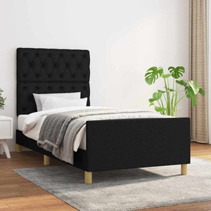 vidaXL, vidaXL Bettgestell mit Kopfteil Schwarz 80x200 cm Stoff