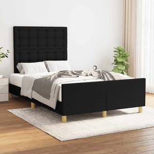 vidaXL, vidaXL Bettgestell mit Kopfteil Schwarz 120x200 cm Stoff