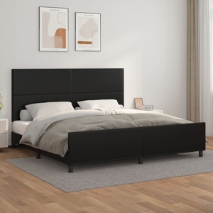 vidaXL, vidaXL Bettgestell mit Kopfteil Schwarz 200x200 cm Kunstleder