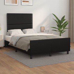 vidaXL, vidaXL Bettgestell mit Kopfteil Schwarz 120x200 cm Kunstleder