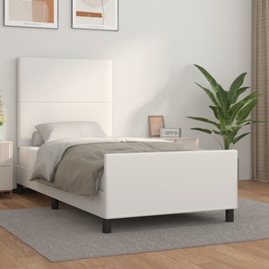 vidaXL, vidaXL Bettgestell mit Kopfteil Weiß 80x200 cm Kunstleder