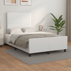 vidaXL, vidaXL Bettgestell mit Kopfteil Weiß 120x200 cm Kunstleder