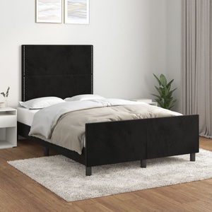 vidaXL, vidaXL Bettgestell mit Kopfteil Schwarz 120x200 cm Samt