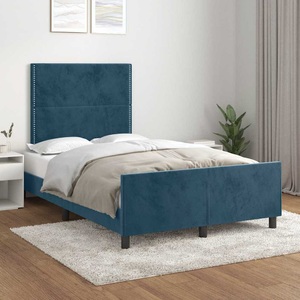 vidaXL, vidaXL Bettgestell mit Kopfteil Dunkelblau 120x200 cm Samt