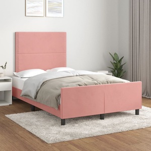 vidaXL, vidaXL Bettgestell mit Kopfteil Rosa 120x200 cm Samt