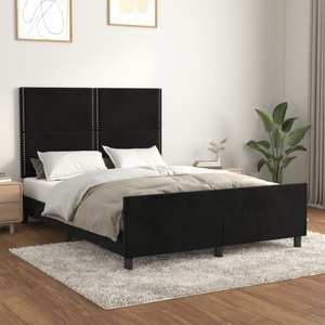 vidaXL, vidaXL Bettgestell mit Kopfteil Schwarz 140x190 cm Samt