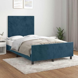 vidaXL, vidaXL Bettgestell mit Kopfteil Dunkelblau 120x200 cm Samt