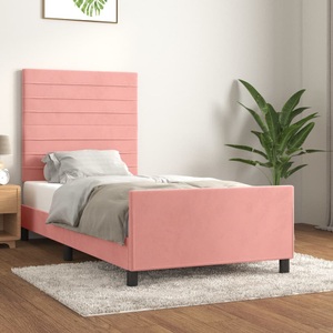 vidaXL, vidaXL Bettgestell mit Kopfteil Rosa 80x200 cm Samt