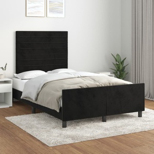 vidaXL, vidaXL Bettgestell mit Kopfteil Schwarz 120x200 cm Samt
