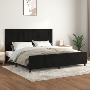 vidaXL, vidaXL Bettgestell mit Kopfteil Schwarz 200x200 cm Samt