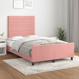 vidaXL, vidaXL Bettgestell mit Kopfteil Rosa 120x200 cm Samt
