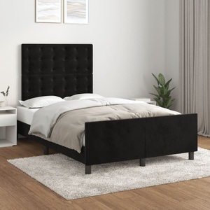 vidaXL, vidaXL Bettgestell mit Kopfteil Schwarz 120x200 cm Samt