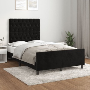 vidaXL, vidaXL Bettgestell mit Kopfteil Schwarz 120x200 cm Samt