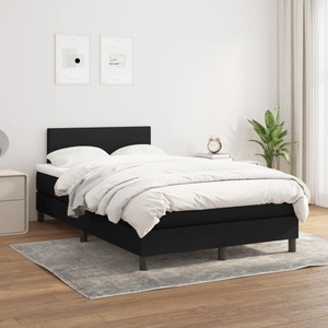vidaXL, vidaXL Boxspringbett mit Matratze Schwarz 120x200 cm Stoff