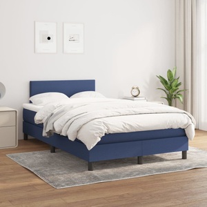 vidaXL, vidaXL Boxspringbett mit Matratze Blau 120x200 cm Stoff