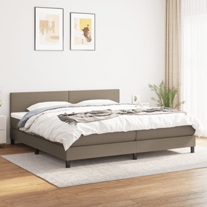 vidaXL, vidaXL Boxspringbett mit Matratze Taupe 200x200 cm Stoff