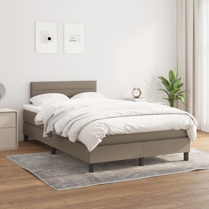 vidaXL, vidaXL Boxspringbett mit Matratze Taupe 120x200 cm Stoff