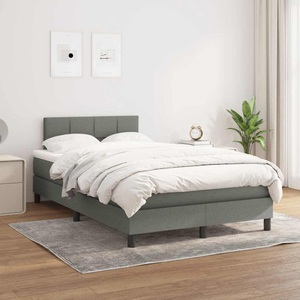 vidaXL, vidaXL Boxspringbett mit Matratze Dunkelgrau 120x200 cm Stoff