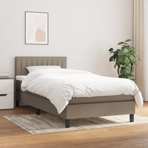 vidaXL, vidaXL Boxspringbett mit Matratze Taupe 90x190 cm Stoff, vidaXL Boxspringbett mit Matratze Taupe 90x190 cm Stoff