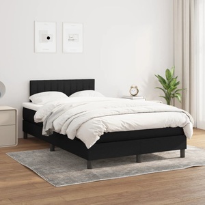 vidaXL, vidaXL Boxspringbett mit Matratze Schwarz 120x200 cm Stoff