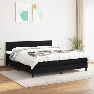 vidaXL, vidaXL Boxspringbett mit Matratze Schwarz 160x200 cm Stoff