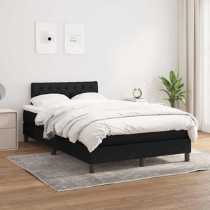 vidaXL, vidaXL Boxspringbett mit Matratze Schwarz 120x200 cm Stoff
