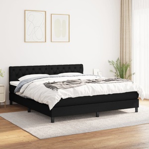 vidaXL, vidaXL Boxspringbett mit Matratze Schwarz 160x200 cm Stoff