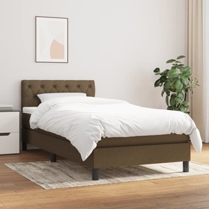vidaXL, vidaXL Boxspringbett mit Matratze Dunkelbraun 80x200 cm Stoff
