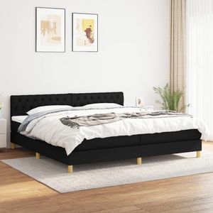 vidaXL, vidaXL Boxspringbett mit Matratze Schwarz 200x200 cm Stoff, vidaXL Boxspringbett mit Matratze Schwarz 200x200 cm Stoff