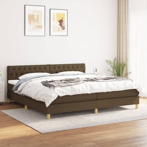 vidaXL, vidaXL Boxspringbett mit Matratze Dunkelbraun 200x200 cm Stoff, vidaXL Boxspringbett mit Matratze Dunkelbraun 200x200 cm Stoff