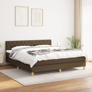 vidaXL, vidaXL Boxspringbett mit Matratze Dunkelbraun 160x200 cm Stoff