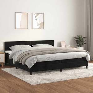 vidaXL, vidaXL Boxspringbett mit Matratze Schwarz 200x200 cm Samt