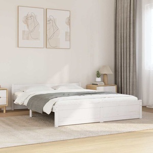 vidaXL, vidaXL Massivholzbett Weiß 160x200 cm, vidaXL Massivholzbett Weiß 160x200 cm