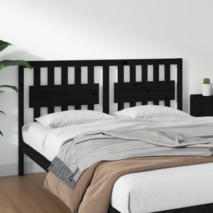vidaXL, vidaXL Bett-Kopfteil Schwarz 165,5x4x100 cm Massivholz Kiefer, vidaXL Bett-Kopfteil Schwarz 165,5x4x100 cm Massivholz Kiefer