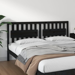 vidaXL, vidaXL Bett-Kopfteil Schwarz 185,5x4x100 cm Massivholz Kiefer