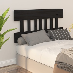 vidaXL, vidaXL Bett-Kopfteil Schwarz 138,5x3x81 cm Massivholz Kiefer, vidaXL Bett-Kopfteil Schwarz 138,5x3x81 cm Massivholz Kiefer