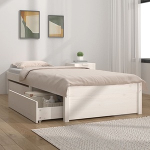 vidaXL, vidaXL Bett mit Schubladen Weiß 90x190 cm 3FT Single, vidaXL Bett mit Schubladen Weiß 90x190 cm