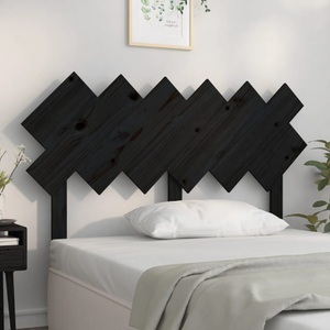vidaXL, vidaXL Bett-Kopfteil Schwarz 132x3x81 cm Massivholz Kiefer, vidaXL Bett-Kopfteil Schwarz 132x3x81 cm Massivholz Kiefer