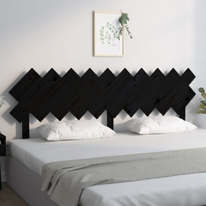 vidaXL, vidaXL Bett-Kopfteil Schwarz 196x3x80,5 cm Massivholz Kiefer, vidaXL Bett-Kopfteil Schwarz 196x3x80,5 cm Massivholz Kiefer