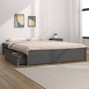 vidaXL, vidaXL Bett mit Schubladen Grau 180x200 cm 6FT Super King, 