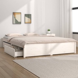 vidaXL, vidaXL Bett mit Schubladen Weiß 200x200 cm, 