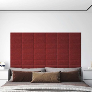 vidaXL, vidaXL Wandpaneele 12 Stk. Weinrot 30x15 cm Stoff 0,54 m²