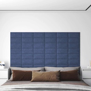 vidaXL, vidaXL Wandpaneele 12 Stk. Blau 30x15 cm Stoff 0,54 m²