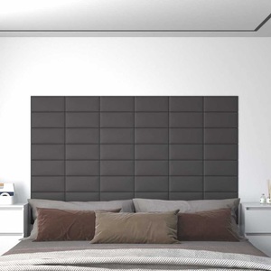 vidaXL, vidaXL Wandpaneele 12 Stk. Grau 30x15 cm Kunstleder 0,54 m²