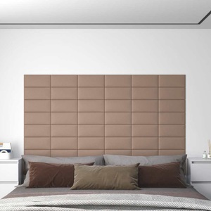 vidaXL, vidaXL Wandpaneele 12 Stk. Cappuccino-Braun 30x15cm Kunstleder 0,54 m²