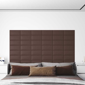 vidaXL, vidaXL Wandpaneele 12 Stk. Braun 30x15 cm Kunstleder 0,54 m²