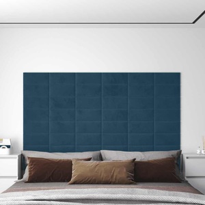 vidaXL, vidaXL Wandpaneele 12 Stk. Blau 30x15 cm Samt 0,54 m²