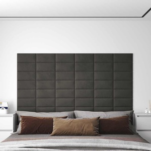 vidaXL, vidaXL Wandpaneele 12 Stk. Dunkelgrau 30x15 cm Samt 0,54 m²