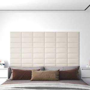 vidaXL, vidaXL Wandpaneele 12 Stk. Creme 30x15 cm Samt 0,54 m²